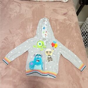 Disney Gray Hoodie with Colorful Characters